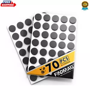 70 Round Magnet Strips with Adhesive Backing Flat Thin Magnetic Tape for Crafts - Picture 1 of 4