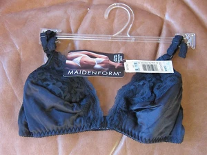 Black Deadstock Maidenform VTG 80s Sweet Nothings Front Close Light Fill Bra 34A - Picture 1 of 6