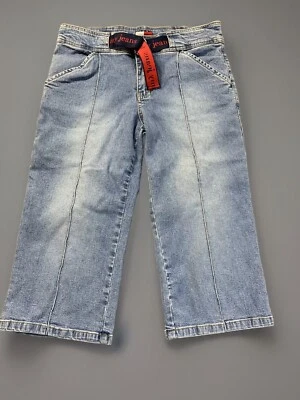 Vintage  Tommy Hilfiger Spell Out Belted Cropped Denim Jeans Junior's 9 - Image 1 of 4