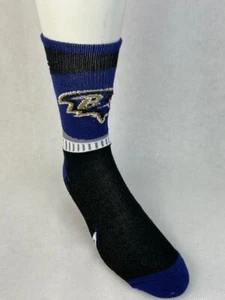 Baltimore Ravens Big Sport Crew Socks Large Black - Picture 1 of 4