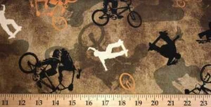 Extreme Sports Valance X Games Skateboard Bike Teen Brown Window Curtain Topper - Picture 1 of 2