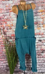 Lässiges Träger OVERALL Italy tiefer Schritt loose fit washed out PETROL36 38 40 - Bild 1 von 7