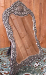 Birmingham 1902 Sterling Silver Easel Backed Dressing Table Standing Mirror - Picture 1 of 10
