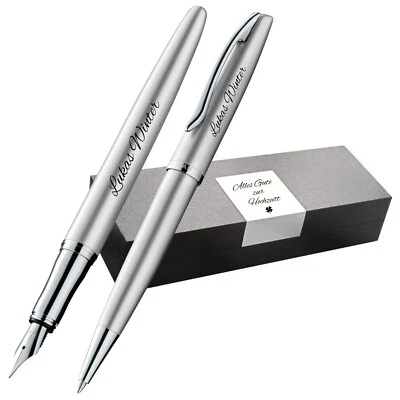 Pelikan Füllhalter und Kugelschreiber Jazz® Noble Elegance Set Silber mit Gravur - Bild 1 von 4