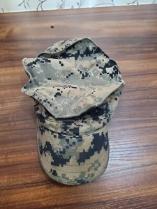 USMC COVER GARRISON MARPAT WOODLAND US MARINE CORPS CAP HAT Small??? Very Crusty - Picture 1 of 4