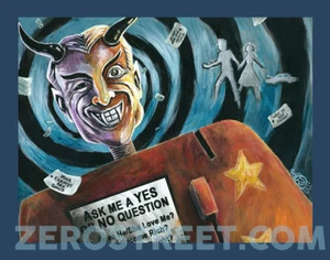 Lowbrow Art Print Twilight Zone Mystic Seer TV Horror Fortune Teller - Picture 1 of 1