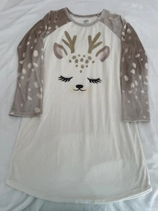 JUSTICE Fleece Reindeer Night Gown - Picture 1 of 8