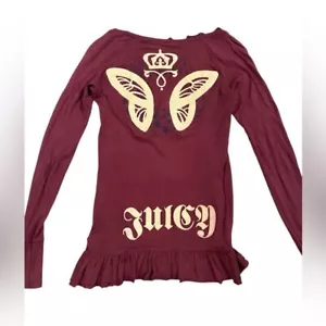 Vintage Juicy Couture Ruffle Long Sleeve Blouse XS - Picture 1 of 6