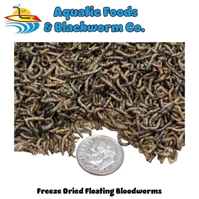 AQUATIC FOODS Bloodworms Freeze Dried Grade "A" Bloodworms, Discus, Cichlids, Carnivore Plants