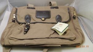  Eddie Bauer Edition Ford Khaki Duffel Bag With Leather Trim NEW WITH TAGS