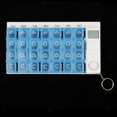 Elektronische wöchentliche Pillendose, Alarm Timer Erinnerungen, 7 Tage Pillen Organizer, - Bild 1 von 4