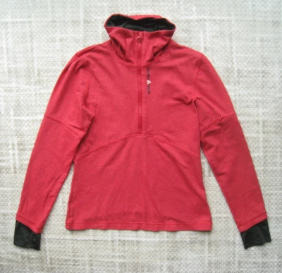 Reebok CrossFit Womens M Pullover Top Red 1/4 Zip Long Sleeve Athletic Shirt Foto 1 de 4