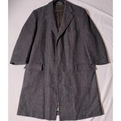 Brooks Brothers Trench Coat 45 XL (?) Herringbone Wool Single Breasted - spots - Image 1 of 4