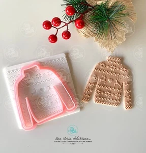 Maglione Natale Christmas Cookie Cutter Embossing Out Texture Stampi A Rilievo - Picture 1 of 1
