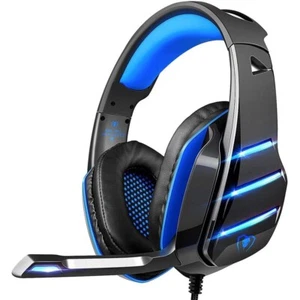Beexcellent Gaming Headset GM-3 PRO Over-Ear Surround 3.5MM & USB, BLUE... NEW - Picture 1 of 8