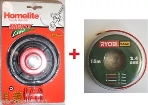 Homelite / Ryobi Doppelfadenkopf kpl.LTA016 F3035,HBC26,RBC30 + 15m Ersatzfaden - Picture 1 of 2