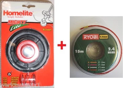 Homelite/RYOBI Doppelfadenkopf kpl.LTA016 F3035, HBC26, RBC30 + 15m Ersatzfaden* - Bild 1 von 2