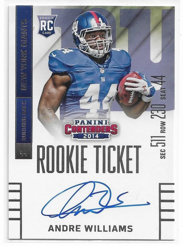 2014 Panini Contenders Andre Williams (Ball in Left Hand) #204 Rookie Auto RC - Image 1 of 1