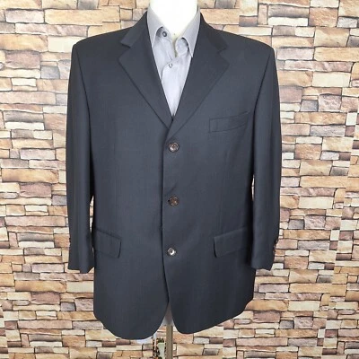 Chaqueta Blazer Joseph & Feiss Para Hombre 44S Negra Cuadros Lana 3 Botones Sin Ventilación Canadá Foto 1 de 4