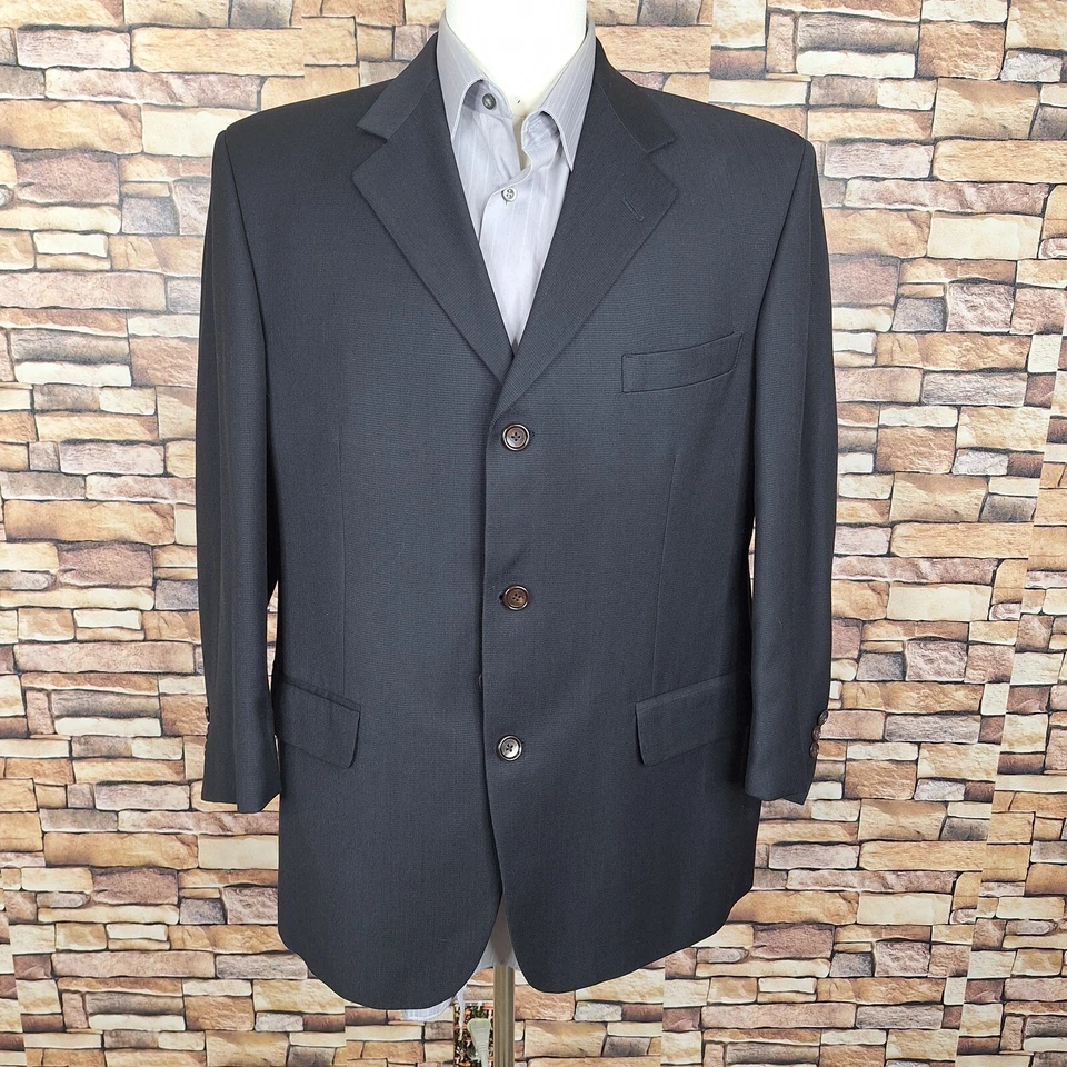 Chaqueta Blazer Joseph & Feiss Para Hombre 44S Negra Cuadros Lana 3 Botones Sin Ventilación Canadá Foto 1 de 4