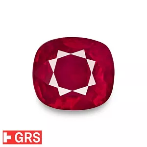 GRS Certificato MOGOK BIRMANIA Rubino 1,37 Ct. Sangue di piccione naturale non trattato raro - Foto 1 di 7