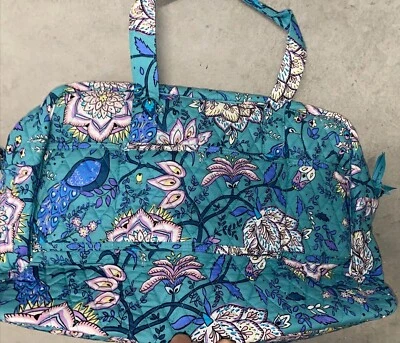 NEW NWT Vera Bradley Grand Traveler Weekender  Carry On Bag Peacock Garden Bird - Image 1 of 4