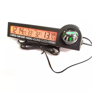 Reloj Digital Brújula Termómetro Medidor de Montaje en Tablero para Coche Camión RV Barco - Imagen 1 de 9