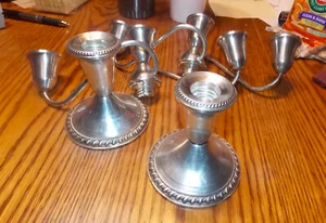 Pair of Duchin Creations Sterling Silver 3 Candle Candelabras - Picture 1 of 3