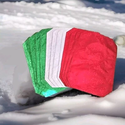 12-Reversible Fabric Placemats 12x17”, Red, White, Green Floral Holiday New - Image 1 of 4