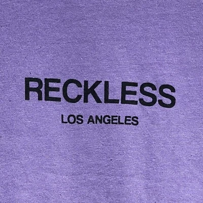 Y&R Young & Reckless Men's Medium Purple RECKLESS T-Shirt Cotton Los Angeles NEW - Image 1 of 4