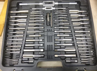 NEW WESTWARD Tap and Die Set: 110 Pieces, #4-40 Min. Tap Thread Size, M18 Max. - Image 1 of 4