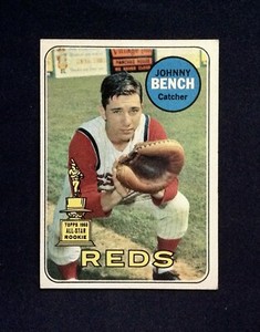 1969  # 95 Johnny Bench Cincinnati Reds EX-EX-MT  Topps  HOF