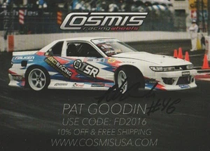 2016 Pat Goodin signed Cosmis Racing Wheels Nissan S13 Formula Drift Handout - Picture 1 of 2
