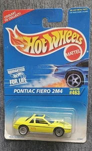 1995 Hot Wheels Mainline/Collector #463 PONTIAC FIERO 2M4 Yellow w/Lace Spokes - Picture 1 of 9