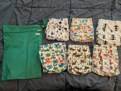Washable Cloth Diapers  wegreeco Cloth Diapers 6 Pack with 6 Inserts & 1 Wet Bag - Image 1 of 4
