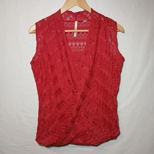 Sunset Road Wrap Blouse Cranberry Size Medium - Picture 1 of 6