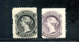 LOT 31094 UNUSED 8 AND 9 QUEEN VICTOEIA : STAMPS FROM NOVA SCOTIA CANADA - Picture 1 of 2