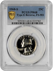 1968 S 25C Washington Quarter PCGS Graded PR 68 Type E Reverse FS-901 - Picture 1 of 3