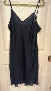 Lauren Ralph Lauren Women's Navy sheer chiffon slip dress XL Nightgown Layering - Picture 1 of 5