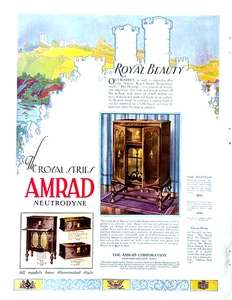 1927 Amrad Ad Royal Serie Radios Medford Hillside MA Hastings & andere Modelle - Bild 1 von 1