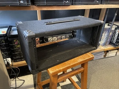 Black Unbranded Musical Equipment Rack Studio Stage 4 Space Carpeted Shallow - Image 1 of 4