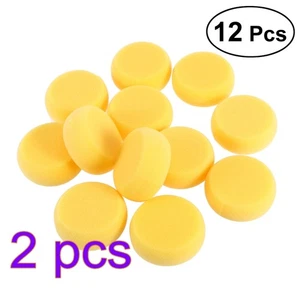 Set of 2 Round Cake Sponge Travel Synthetic Yellow Painting Sponges for Art - Picture 1 of 9