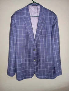Santoria Castangia Mens Jacket Sal Lauretta Inherited Window Pane Purple 58 Flaw - Picture 1 of 24