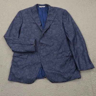 Samuelsohn Sport Coat 42R Wool Silk Super 120s Paisley Blazer Jacket Designer - Image 1 of 4