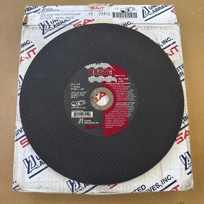 Rodas de corte United Abrasives 23412 12X1/8X1 serra de metais afiados brutos pacote com 10 - Imagem 1 de 4