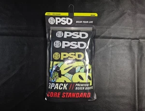 Paquete de 3 calzoncillos boxer premium PSD talla M negros/azules cara sonriente psicodélica trippy - Imagen 1 de 5