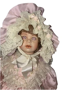 Thelma Resch Puppe Kleinkind viktorianisches Porzellan 26 Zoll rosa Augen gruselig limitiert #983 - Bild 1 von 21