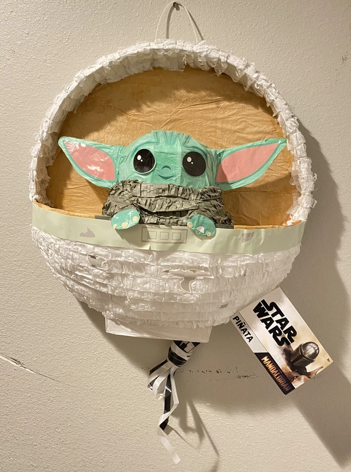 Star Wars The Mandalorian Child 3d Pull String Pinata Baby Yoda Grogu Birthday