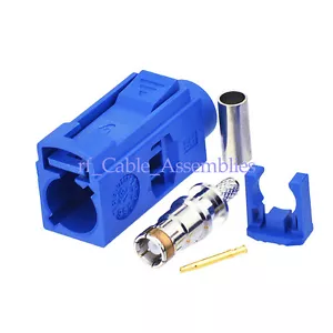 5x Fakra C female Connector 5005 Blue crimp RG316 for GPS telematics& navigation - Picture 1 of 3