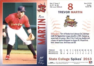 Trevor Martin 2013 Grandstand State College Spikes #16 FREE SHIP *AutographDen* - Picture 1 of 1
